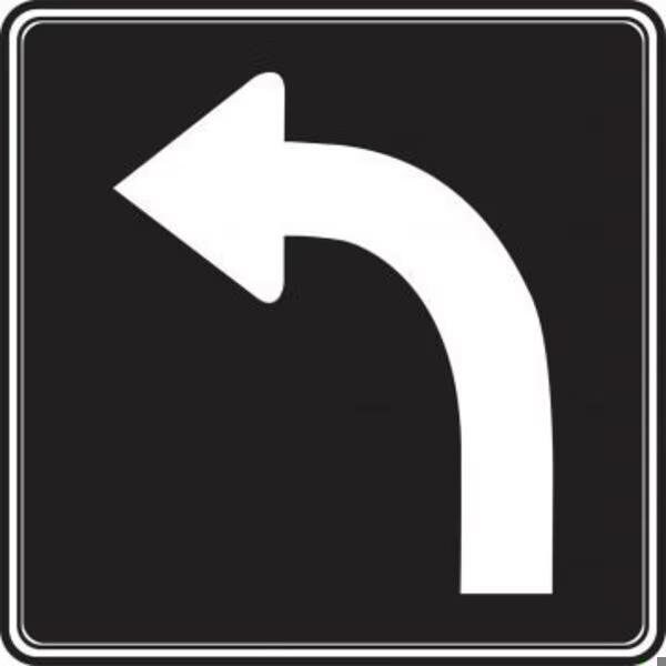 Accuform TRAFFIC SIGN LANE TURNS LEFT 24 in X FRR025HP - main